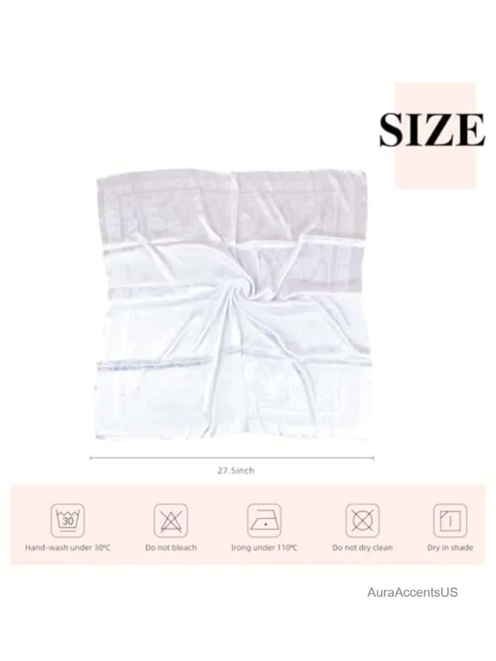 35x35 Inch Jacquard Silk Scarf, Large Square Head Scarf, Hair Scarf for Neck,